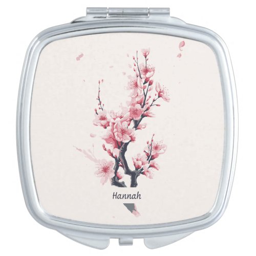 Sakura branch design compact mirror