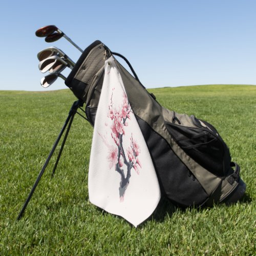 Sakura branch design golf towel