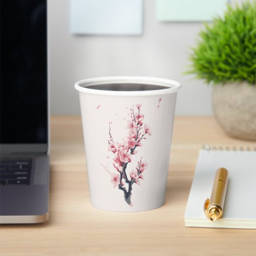 Sakura branch design paper cups