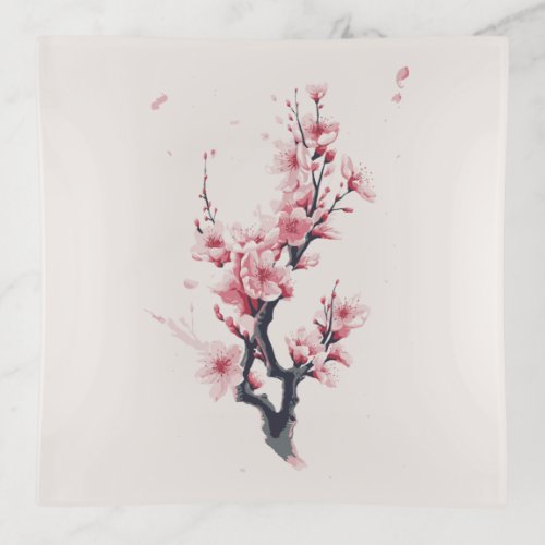 Sakura branch design trinket tray