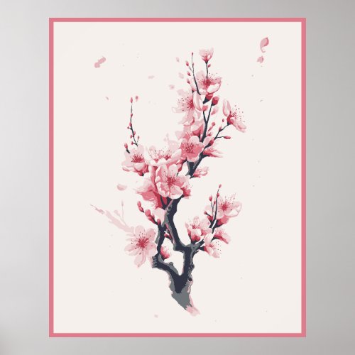 Sakura branch poster design
