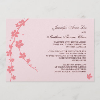 Sakura Branch Silhouette Invitation