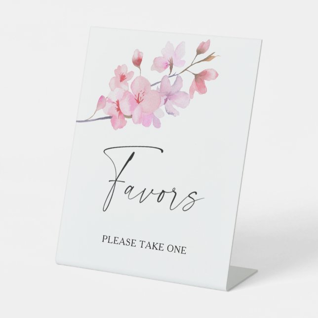 Sakura - bridal favors please take one pedestal sign (Front)