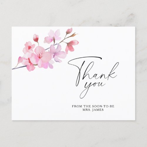 Sakura _ bridal shower thank you card