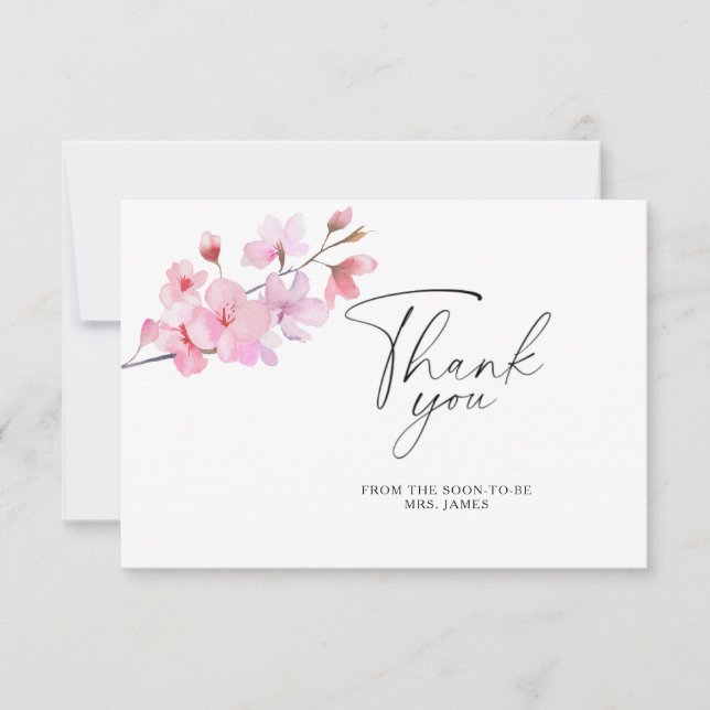 Sakura - bridal shower thank you card (Front)