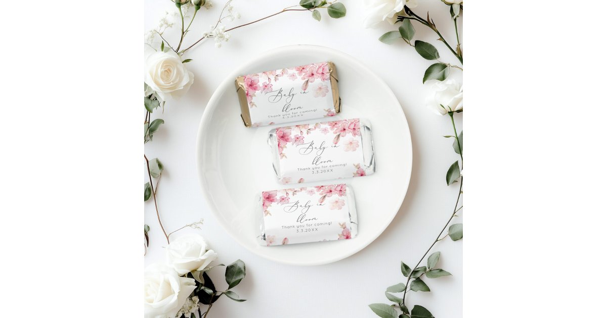Sakura cherry blossom baby in bloom baby shower hershey's miniatures ...