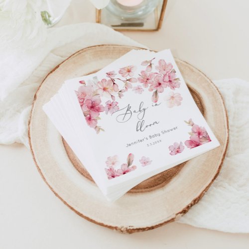 Sakura cherry blossom baby shower napkins