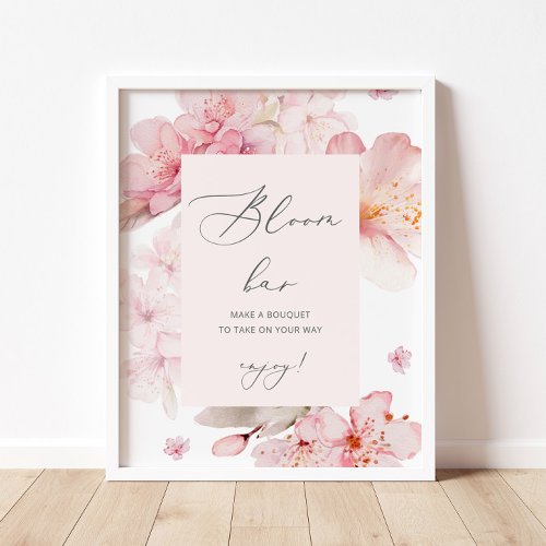 Sakura cherry blossom bloom bar poster