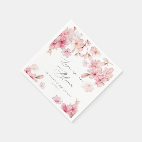 Sakura cherry blossom bridal shower napkins