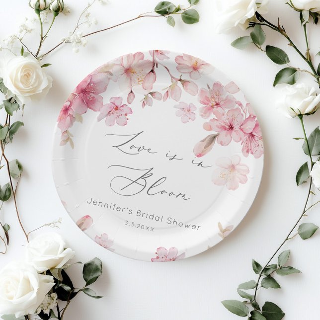 Sakura cherry blossom bridal shower paper plates (Creator Uploaded)