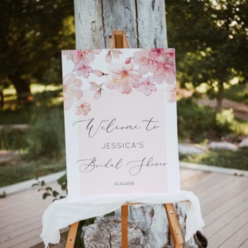 Sakura cherry blossom bridal shower welcome foam board