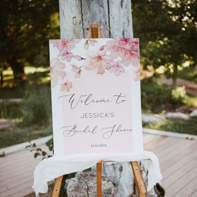 Sakura cherry blossom bridal shower welcome foam board (Creator Uploaded)