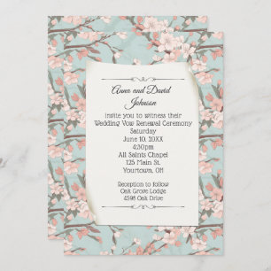 Sakura Cherry Blossom Design for Vow Renewal Invitation