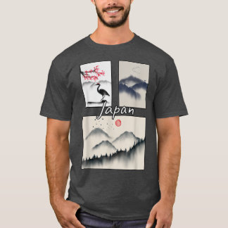 SAKURA CHERRY BLOSSOM & FLAMINGO BIRD IN JAPAN MOU T-Shirt