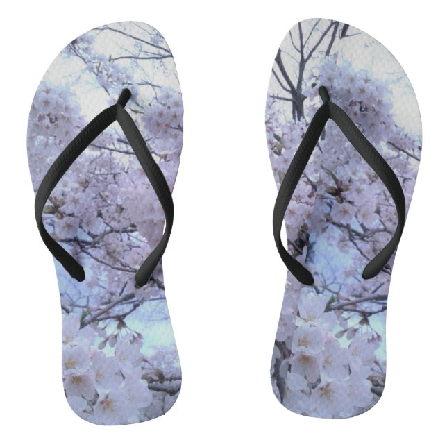 Sakura Cherry Blossom Floral Flip Flops (Footbed)