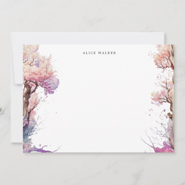 sakura cherry blossom floral Stationery Note Card (Front)