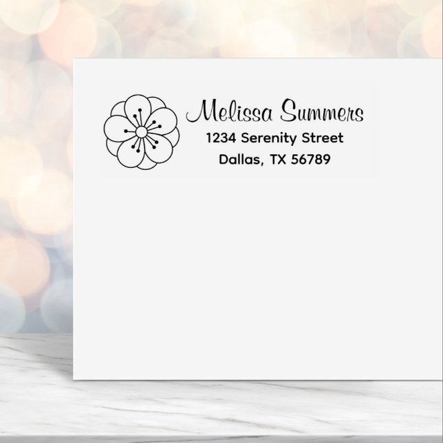 Sakura Cherry Blossom Flower Address Self-inking Stamp (Creator Uploaded)
