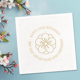 Sakura Cherry Blossom Flower Birthday Foil Napkins