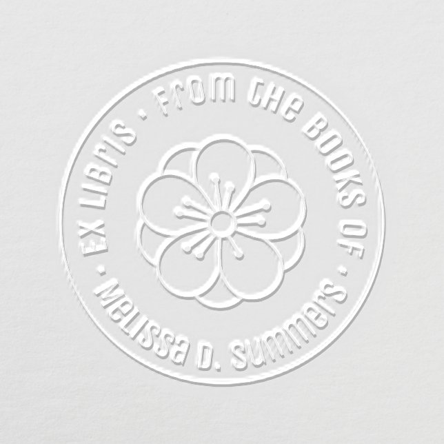 Sakura Cherry Blossom Flower Bookplate Embosser (Design)
