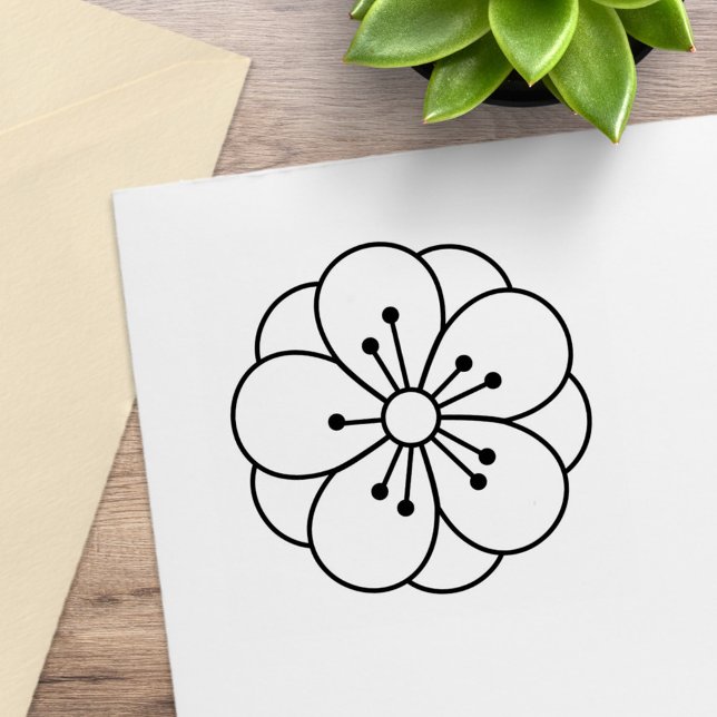 Sakura Cherry Blossom Flower Color Me Rubber Stamp (Creator Uploaded)