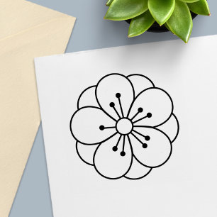 Sakura Cherry Blossom Flower Color Me Self-inking Stamp