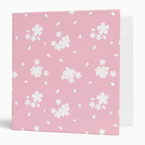 Sakura Cherry Blossom Flower Pattern 3 Ring Binder