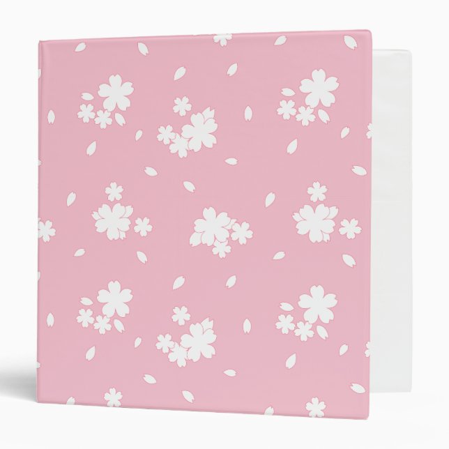Sakura Cherry Blossom Flower Pattern 3 Ring Binder (Front/Inside)