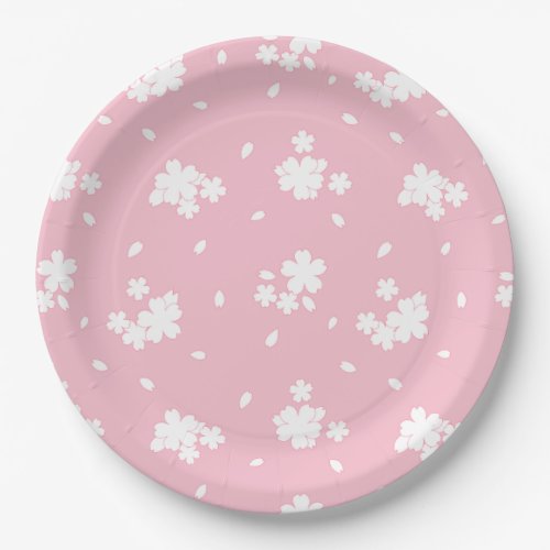 Sakura Cherry Blossom Flower Pattern Paper Plates