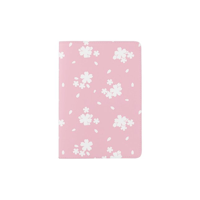 Sakura Cherry Blossom Flower Pattern Passport Holder (Front)