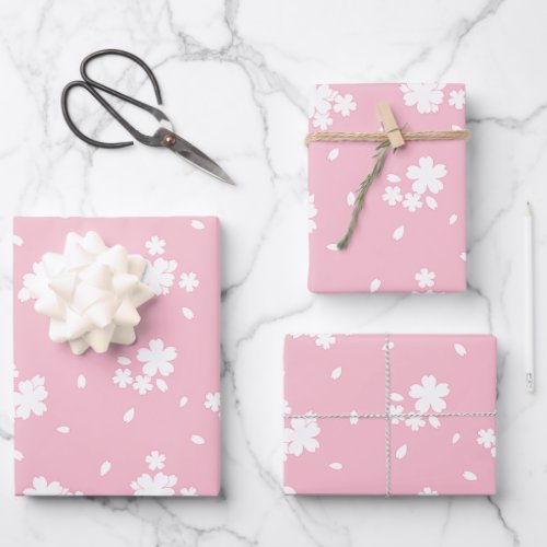 Sakura Cherry Blossom Flower Pattern Wrapping Paper Sheets