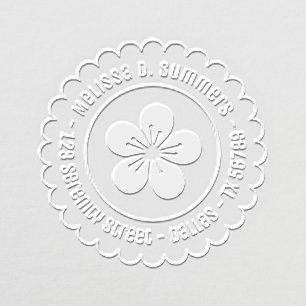 Sakura Cherry Blossom Flower Round Address Embosser