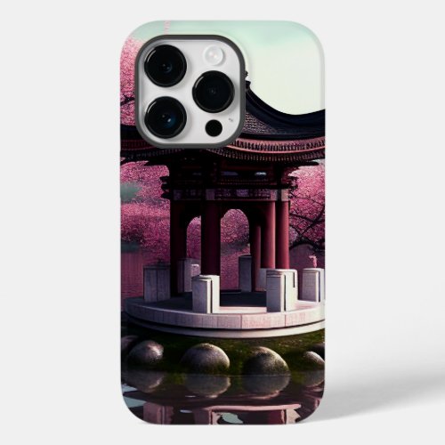 Sakura Cherry Blossom Garden Shrine Pond Japanese Case_Mate iPhone 14 Pro Case