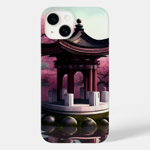 Sakura Cherry Blossom Garden Shrine Pond Japanese Case-Mate iPhone 14 Case