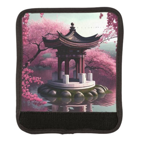 Sakura Cherry Blossom Garden Shrine Pond Japanese Luggage Handle Wrap
