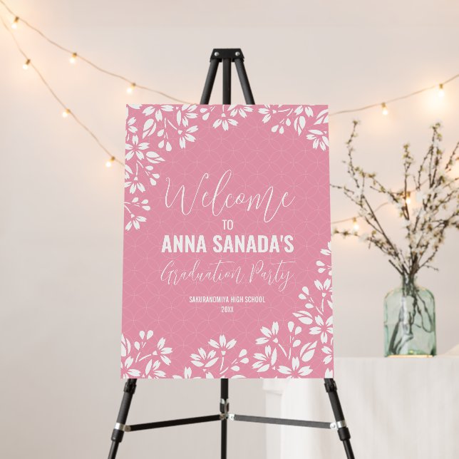 SAKURA cherry blossom Graduation party welcome  Foam Board (In Situ (Stand))