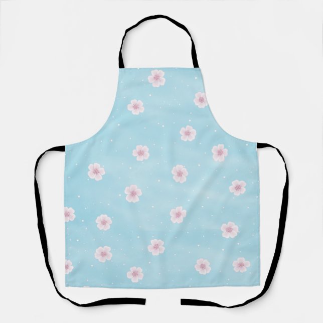 Sakura Cherry Blossom Japanese Spring Floral Apron (Front)