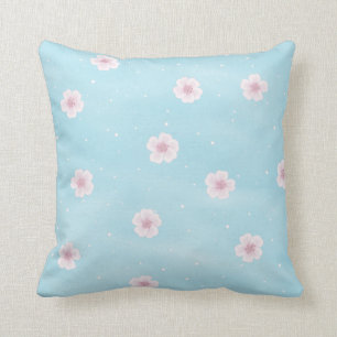 Sakura Cherry Blossom Japanese Spring Floral Throw Pillow