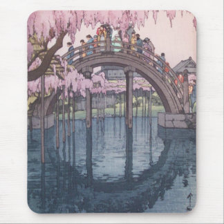 Sakura Cherry Blossom, Kameido River Bridge Japan Mouse Pad