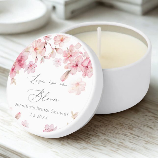 Sakura cherry blossom Love is in bloom bridal Mini Candle Favors (Creator Uploaded)