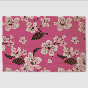 SAKURA - CHERRY BLOSSOM PATTERN IN PINK FIBER DOORMAT
