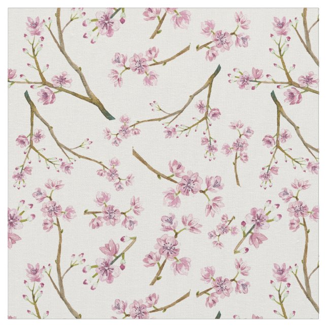 Sakura Cherry Blossom Print Fabric (Close Up)