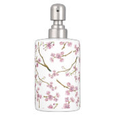 Sakura Cherry Blossom Print Soap Dispenser And Toothbrush Holder (Front)