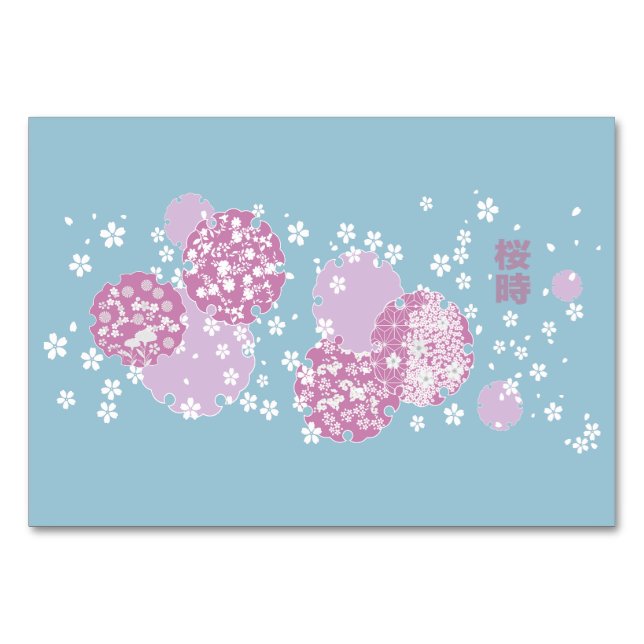 Sakura, Cherry Blossom Table Number (Front)