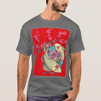Sakura Cherry Blossom Taisho Sanke Japanese Fish K T-Shirt