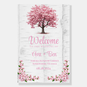 Sakura Cherry Blossom Wedding Welcome Sign