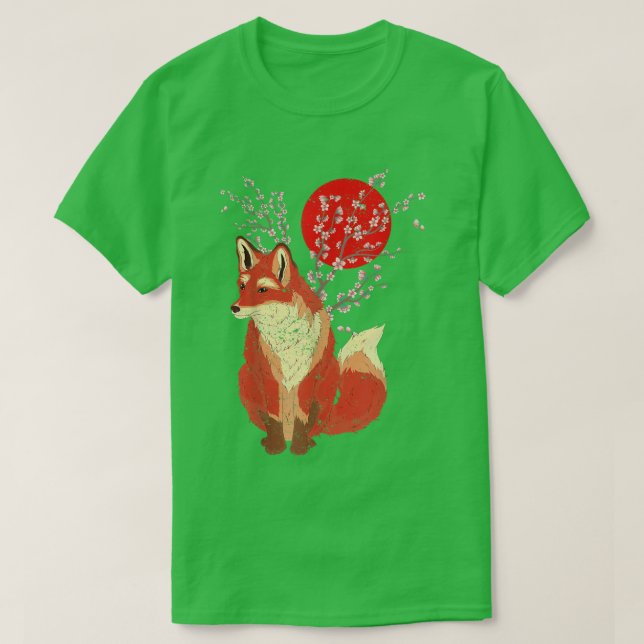 Sakura Cherry Blossom Wildlife Forest Animal Lover T-Shirt (Design Front)