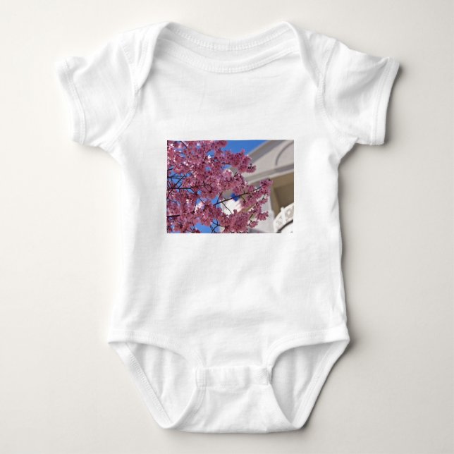 Sakura Cherry Blossoms Americana Baby Bodysuit (Front)