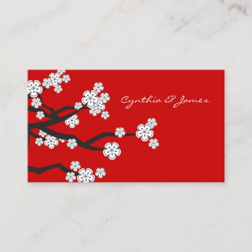 White Sakuras Place Card / Table Card / Gift Tag / Business Card Templates