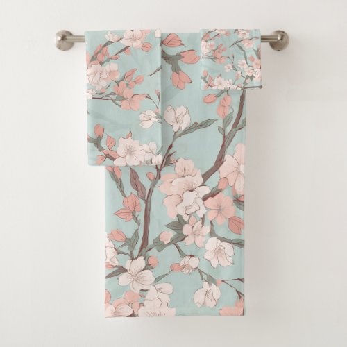 Sakura Cherry Blossoms Bath Towel Set