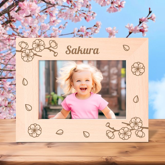 Sakura Cherry Blossoms Custom Name 7x5 Engraved Frames (Creator Uploaded)